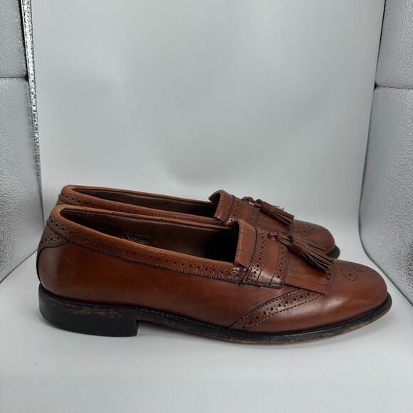 Allen Edmonds Bridgeton Loafers Dress Shoes Mens Size 10 D Brown Slip On Tassels - Picture 1 of 12